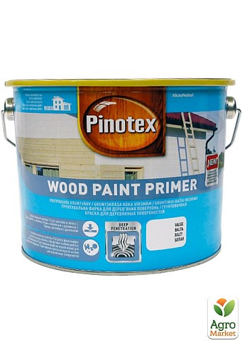 Ґрунтувальна фарба для дерева Pinotex Wood Paint Primer Білий 2,5 л
