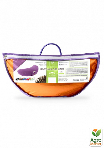 Подушка для йоги и медитации с гречневой шелухой ТМ IDEIA, 46х25х10 см оранжевый 8-30233*010 - фото 2