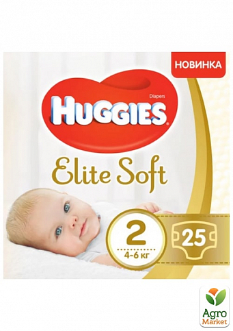 Huggies Elite Soft Размер 2 (4-6 кг), 25 шт