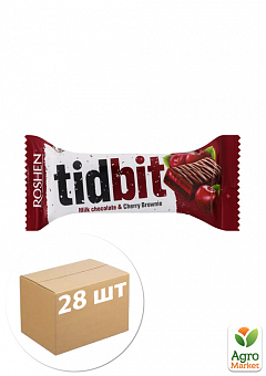 Шоколад Вишневый брауни TIDBIT ТМ "Roshen" 50г упаковка 28 шт2