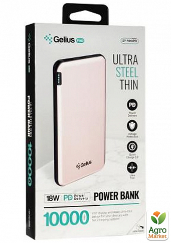 Дополнительная батарея Gelius Pro UltraThinSteel GP-PB10-210 10000mAh Pink - фото 2
