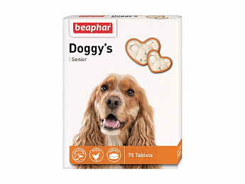 Beaphar Doggy’s Senior Витаминизированные лакомства для собак, 75 табл.  60 г (1151981)