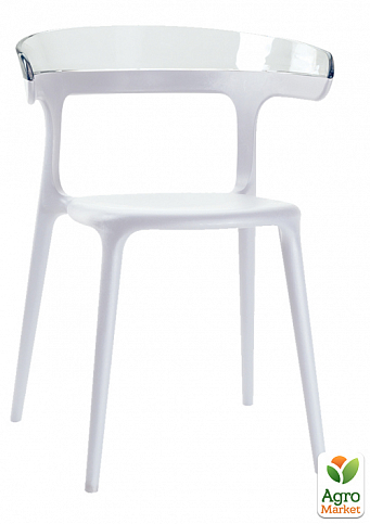Кресло Papatya Luna белое сиденье, верх прозрачно-чистый (2332)