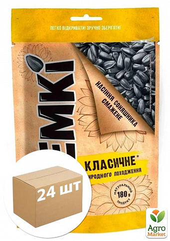 Насіння соняшнику смажене ТМ "Semki" 180г упаковка 24 шт