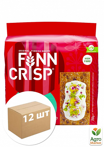 Сухарики житні Hi-Fibre (з висівками) ТМ "Finn Crisp" 200г упаковка 12шт