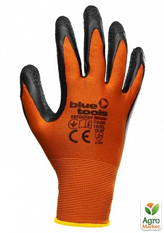 Стрейчеві рукавиці з латексним покриттям BLUETOOLS Recodrag (12 пар, XL) (220-2203-10)1