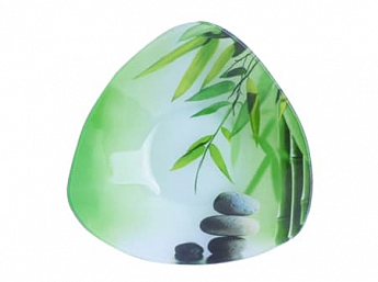 Салатник треугольный маленький (16.5*16.5*5.5см) (Зеленый бамбук), Набор 6 штук (396)