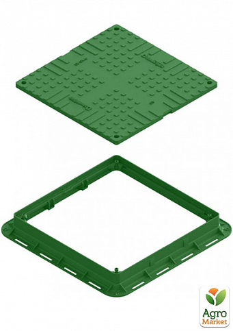 Люк пластиковий Easy 700х700 DN560 квадратний легкий зелений із замком (354872-22) - фото 2