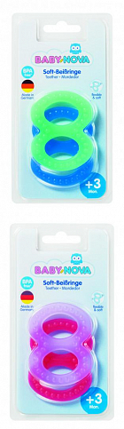 Зубное кольцо Baby-Nova твердое рельефное, 2 шт - фото 2