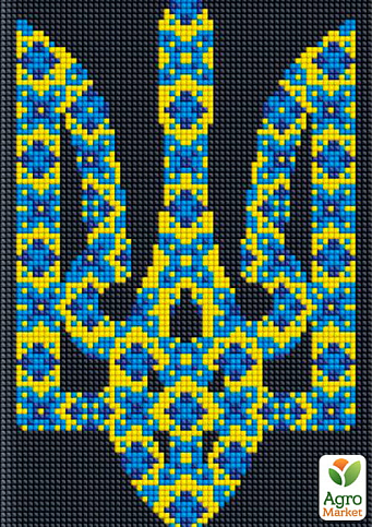 Алмазна мозаїка без підрамника - Символ України з голограмними стразами (AB) AMC7689