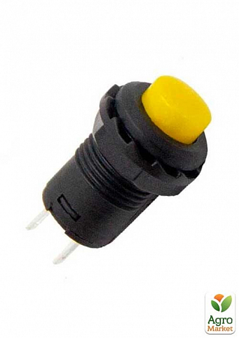 Кнопка Lemanso LSW34 круглая жёлтая без фикс. OFF-ON / DS-227 (мгновенная) 1A 250VAC кратно 25 штук (12067)