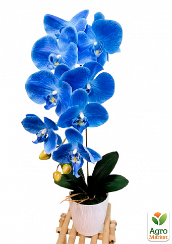 Орхидея сине-голубая  искусственная латексная (16219)
