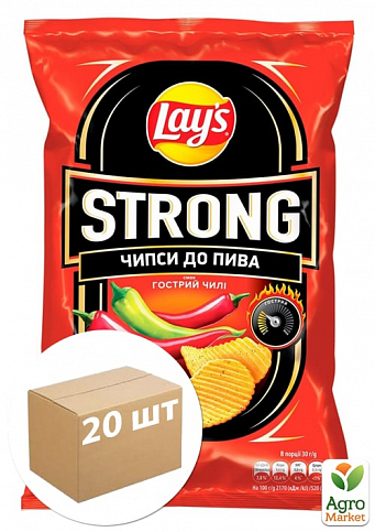 Картопляні чіпси (Гострий чилі) Strong ТМ "Lay's" 140г упаковка 20шт