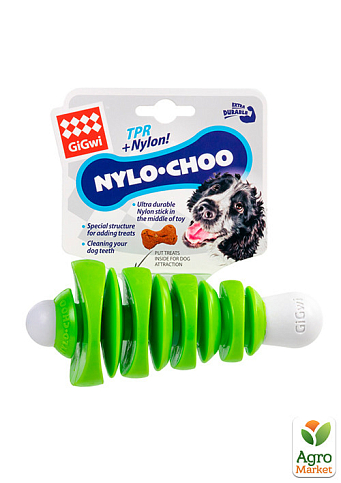 Игрушка для собак Кость Стикбон GiGwi Nylo-choo, нейлон, резина, 15 см (2307) - фото 2