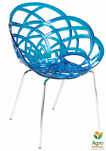 Кресло Papatya Flora-ML прозрачно-синее сиденье, ножки хром (2961)