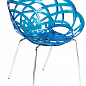 Крісло Papatya Flora-ML прозоро-синє сидіння, ніжки хром (2961)