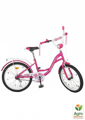 Велосипед детский PROF1 20д. Butterfly, SKD45,фонарь,звонок,зеркало,подножка,фуксия (Y2026)