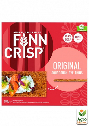 Сухарики ржаные (из цельномолотой муки) Original taste ТМ "Finn Crisp" 200г упаковка 9шт - фото 2