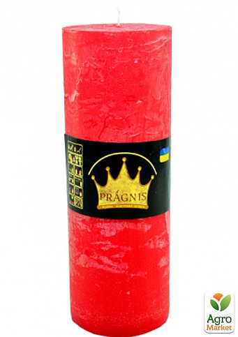 Свічка "Рустик" циліндр (діаметр 7 см * 70 годин) червона