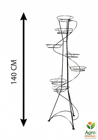 Підставка "Вежа-спіраль" на 7 вазонів, висота 140см - фото 2