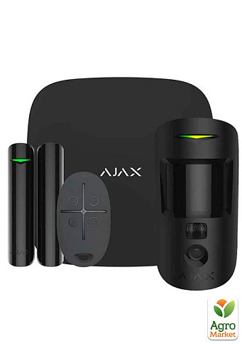 Комплект беспроводной сигнализации Ajax StarterKit Cam Plus black с фотофиксацией тревог