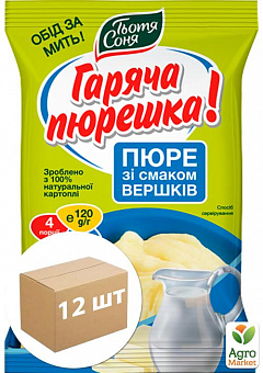 Пюре картопляне зі смаком вершків ТМ "Тётя Соня" пакет 120г упаковка 12шт1