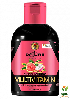 DALLAS MULTIVITAMIN Шампунь мультивітамінний енергетичний з екстрактом женьшеню та олією авокадо, 500 г1