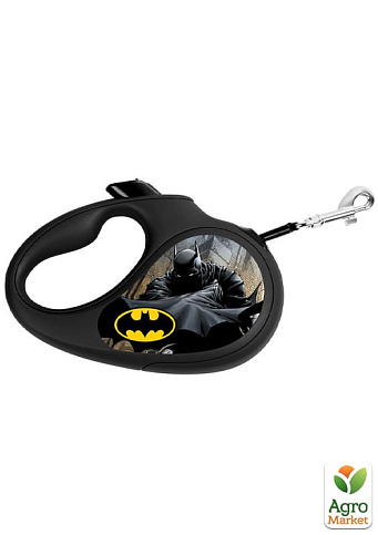 Повідець-рулетка для собак WAUDOG R-leash, малюнок "Бетмен Чорний", XS, до 12 кг, 3 м, світловідбиваюча стрічка чорний (8123-1001-01)