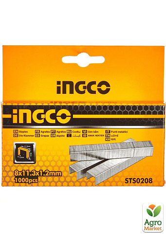 Скоби для степлера тип-140 8×1,2 мм 1000 шт. INGCO