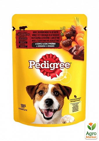 Корм для дорослих собак (з яловичиною і ягням) ТМ "Pedigree" 100г