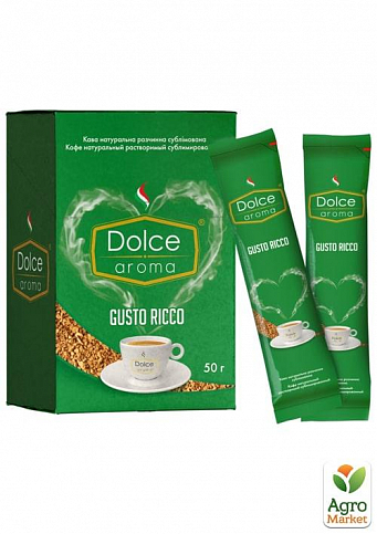 Кофе растворимый (Gusto Ricco) пачка ТМ "Dolce Aroma" стик 25шт по 2г
