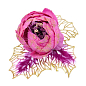 Елочное Украшение Цветок С Бордовыми Перьями "Бордовая Феерия" (085-112)