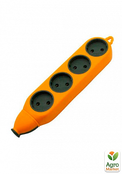 Колодка "Апельсин" 4 гнізда 10A/250V без заземл. Lemanso / LMK75003 Макс.2500Вт помаранчевий (752003)1