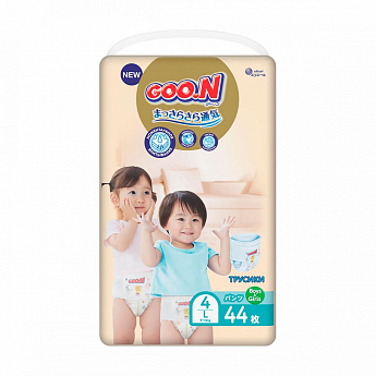 Трусики-підгузки GOO.N Premium Soft для дітей 9-14 кг (розмір 4(L), унісекс, 44 шт)