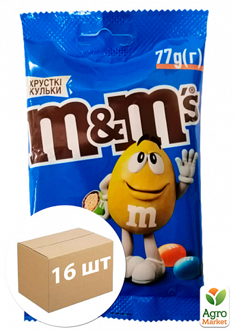 Драже M&M` з рисовими кульками 77 г уп. 16 шт