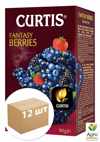 Чай Fantasy Berries (чорний байховий аромат) пачка ТМ "Curtis" 90г упаковка 12шт