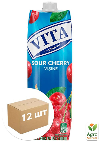 Нектар вишневый TM "Vita" 1л упаковка 12 шт