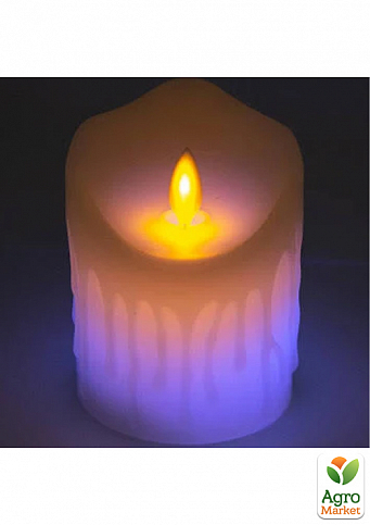 Свічка LED Lemanso RGB 75*100мм 3xAAA (немає компл.) IP20 / LM36006 (+пульт, еф. полум'я) (336505)