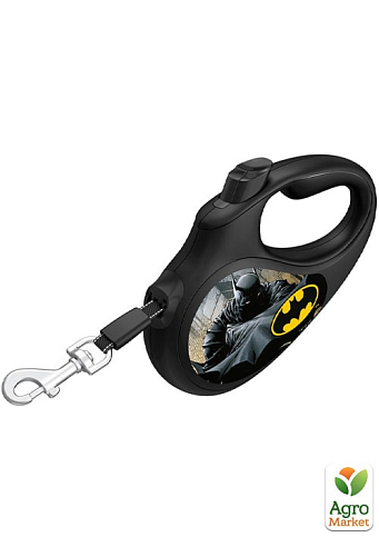 Поводок-рулетка для собак WAUDOG R-leash, рисунок "Бэтмен Черный", M, до 25 кг, 5 м, светоотражающая черная лента (8125-1001-01) - фото 2