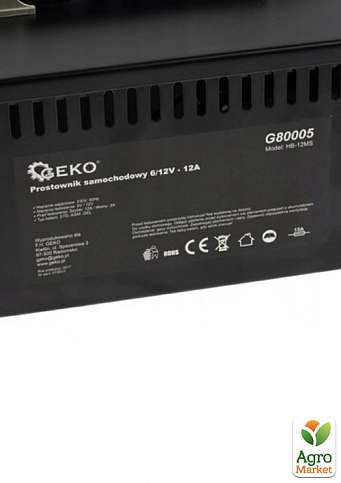 Автомобильное зарядное устройство 6/12В - 12А Geko G80005 (STD, AGM, GEL) - фото 5