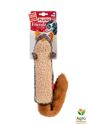 Игрушка для собак Белка с пищалкой GiGwi Plush, текстиль, 29 см (75309) - фото 2