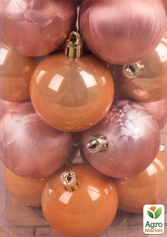 Набор елочных шариков перламутр 5 см 30 шт. Лососевый (1556-4) - фото 2