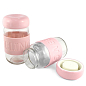 Кружка зі скла в силіконовому захисті Sweet Feeling рожева SKL11-203685
