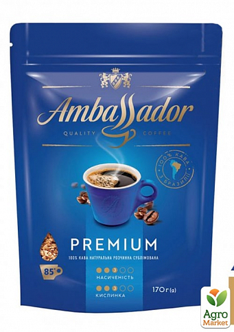 Кава розчинна Premium ТМ "Ambassador" 170г упаковка 16шт - фото 2