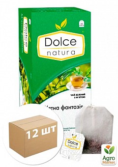 Чай М'ятна фантазія (зелений дрібний з м'ятою) ТМ "Dolce Natura" 25 пакетиків по 2г упаковка 12шт2