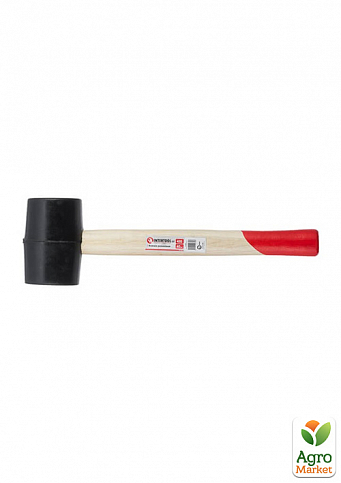 Киянка резиновая 450г. 60 мм, черная резина, деревянная ручка HT-0237