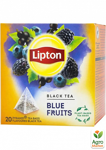 Чай черный Blue fruit ТМ "Lipton" 20 пакетиков по 1.8г упаковка 12 шт - фото 2