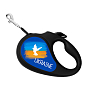 Повідець-рулетка для собак WAUDOG R-leash, малюнок "Прапор", M, до 25 кг, 5 м, світловідбивна чорна стрічка (8125-0229-01) цена