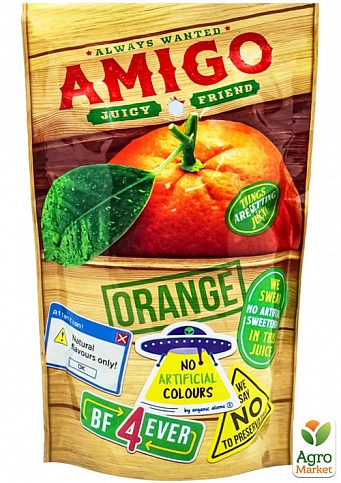Фруктовий напій Апельсиновий ТМ "Amigo" 200мл упаковка 30 шт - фото 2