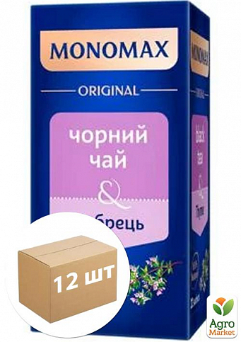 Чай черный с Чабрецом ТМ "MONOMAX" 22 пак. по 2г упаковка 12 шт